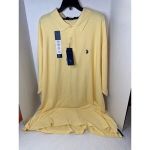 U.S. Polo Assn. Mens 4XLT Yellow Ultimate Pique Long Sleeve Polo Shirt NWT